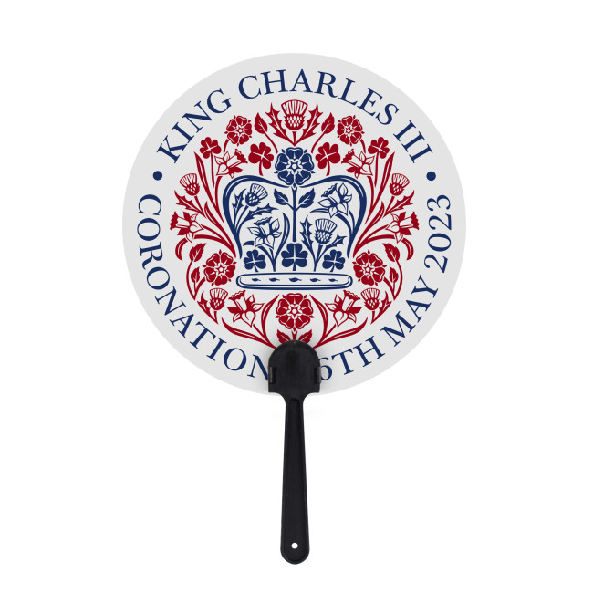 Custom Printed Branded Coronation Paddle Fan