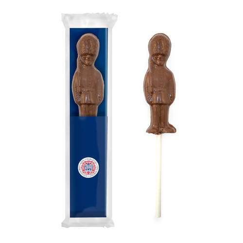 Branded Promotional Coronation Guard Shape Chocolate Lolly