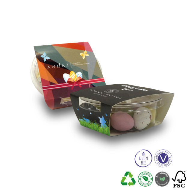 Custom Printed Small Easter Chocolate Eggs Eco Tubs