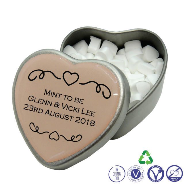 Custom Printed Heart Mints Tin