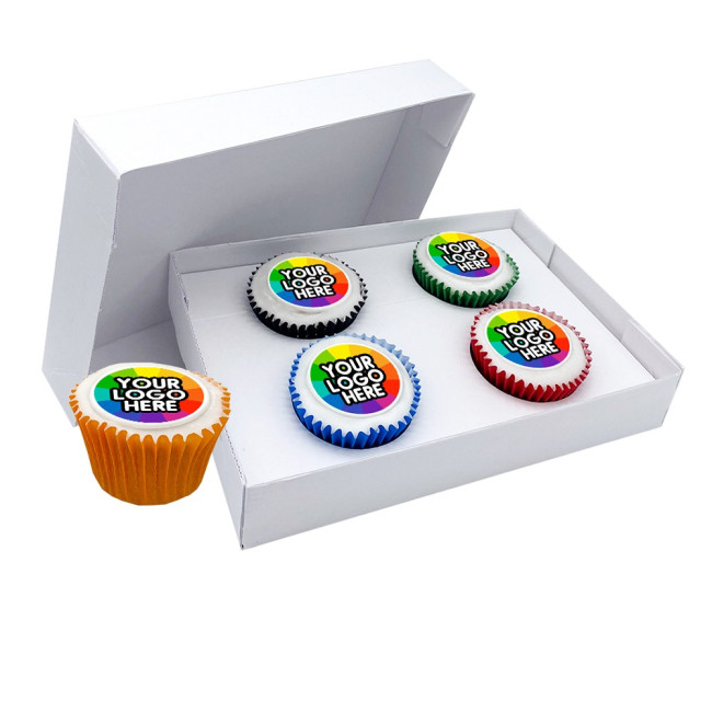 Branded Iced Filled Cupcake Giftbox 4 Pack