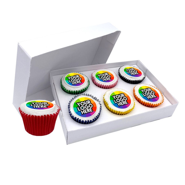 Branded Iced Filled Cupcake Giftbox 6 Pack