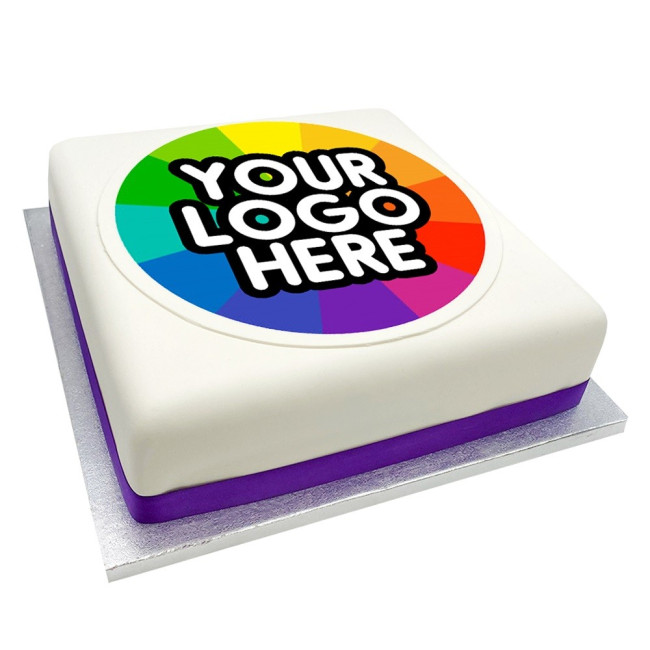 Branded 50 Portion Square Cake