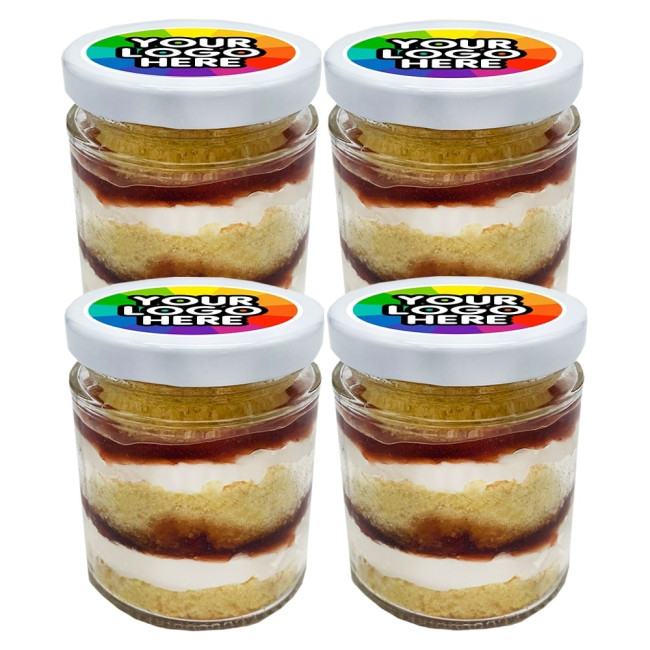 Branded 4 Victoria Sponge Cake Jars