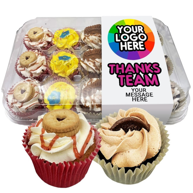 Branded Funky Cupcakes With Logo Wrap 15 Pack