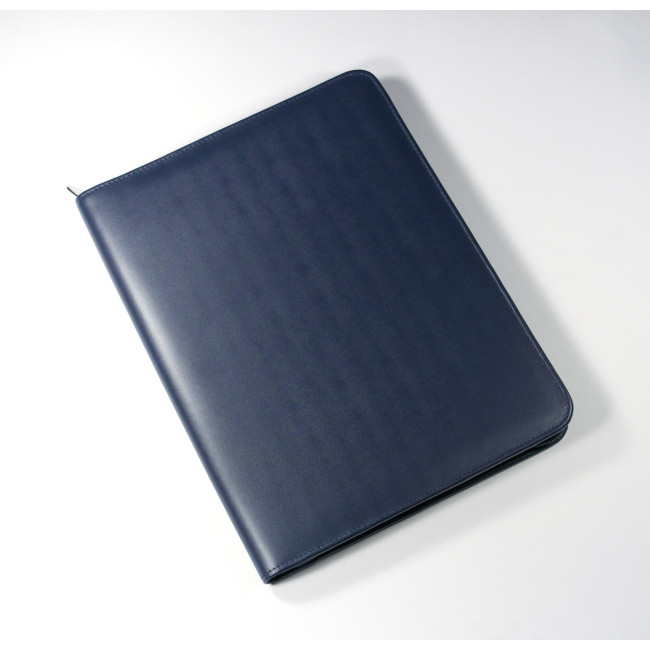 Custom Printed Malvern A4 Zipped Folder In Navy - Image 2