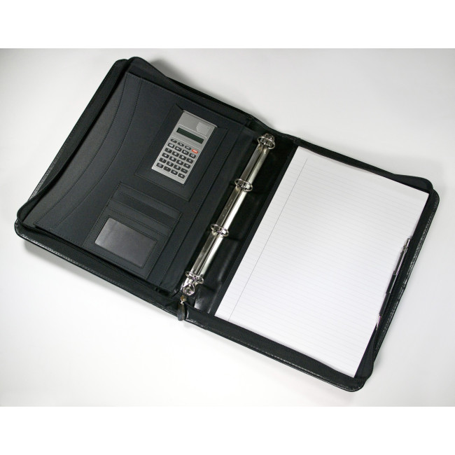 Custom Printed Warwick A4 Zipped Ring Binder Folder In Black - Image 1