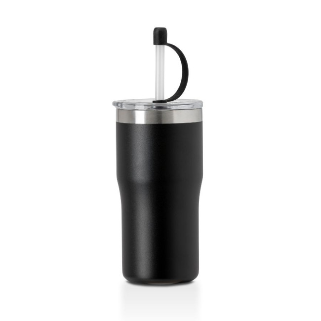 Custom Printed Kivu Recycled Insulated Cup With Straw 500ml - Image 2