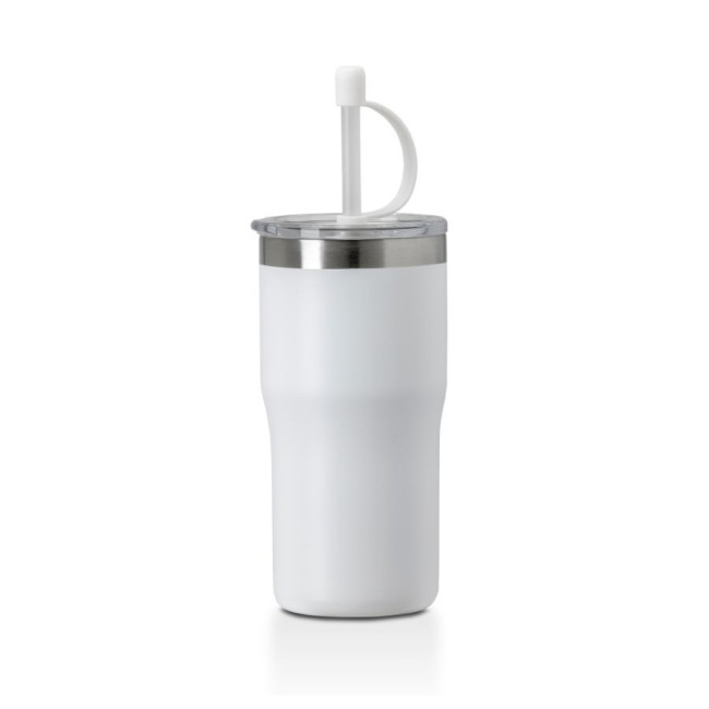 Custom Printed Kivu Recycled Insulated Cup With Straw 500ml - Image 3