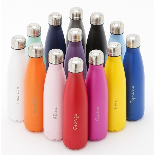 Custom Printed Oasis Recycled Powder Coated Stainless Steel Thermal Insulated Bottle 500ml - Image 1