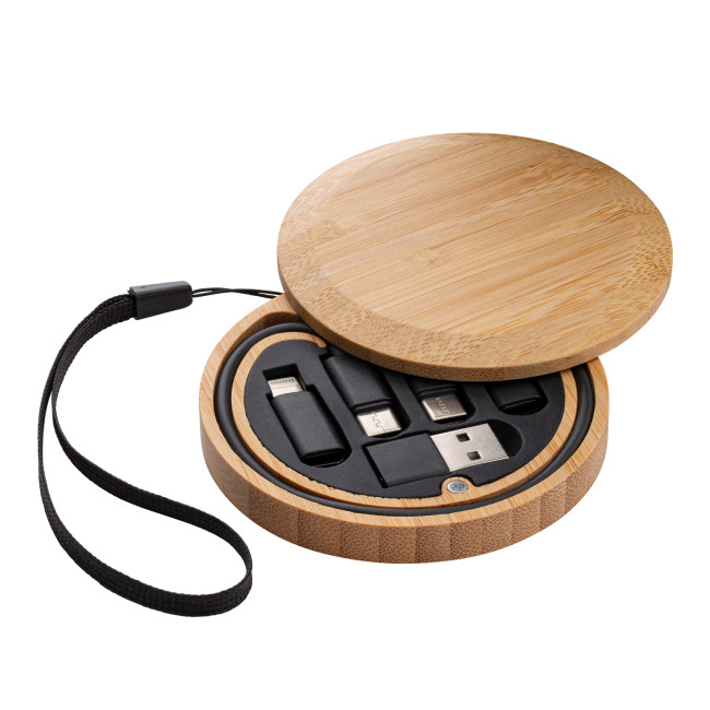 Branded Bamboo 6-in-1 Charging Cable