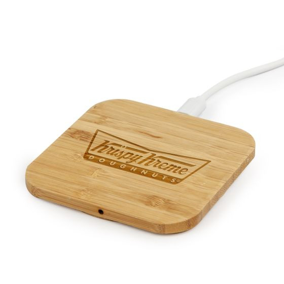 Branded Bamboo Square Wireless Charger