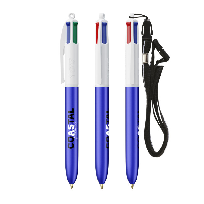 Custom Printed BIC 4 Colours Glacé With Lanyard Screen Printing - Image 2