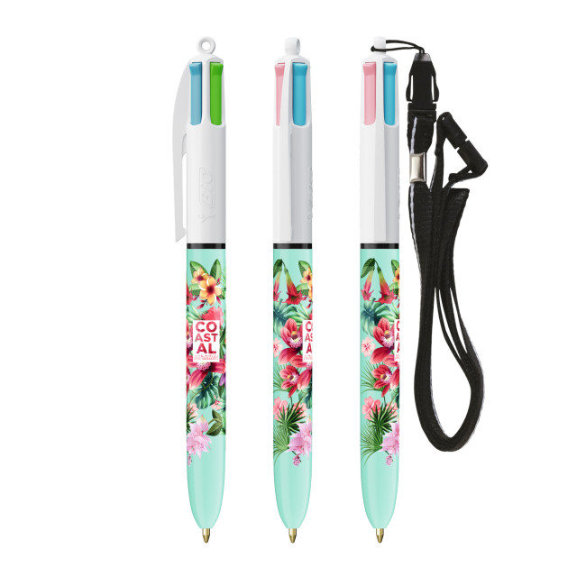 Custom Printed BIC 4 Colours Fashion Ballpen + Lanyard Digital - Image 3