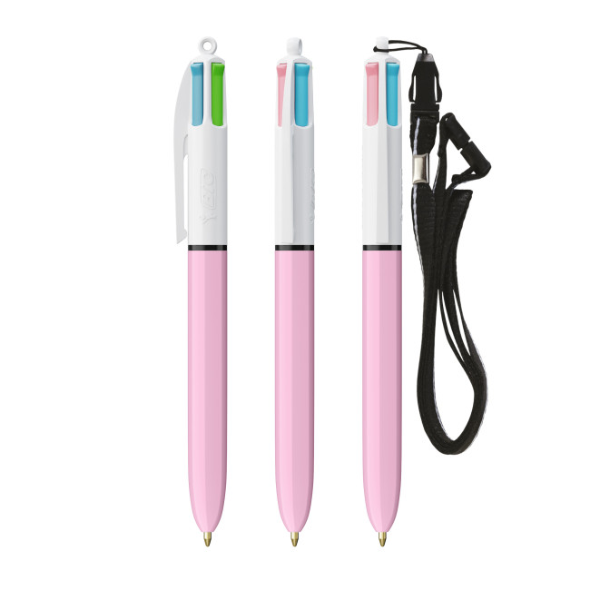 Custom Printed BIC 4 Colours Fashion Ballpen + Lanyard Digital - Image 2