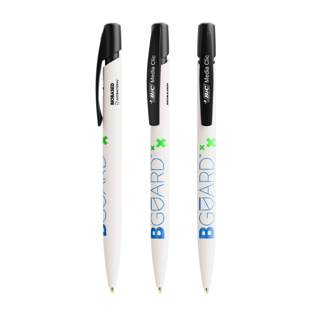 Branded BIC Media Clic BIO Based BGUARD Antibacterial Ballpen Screen Printing - Image 3