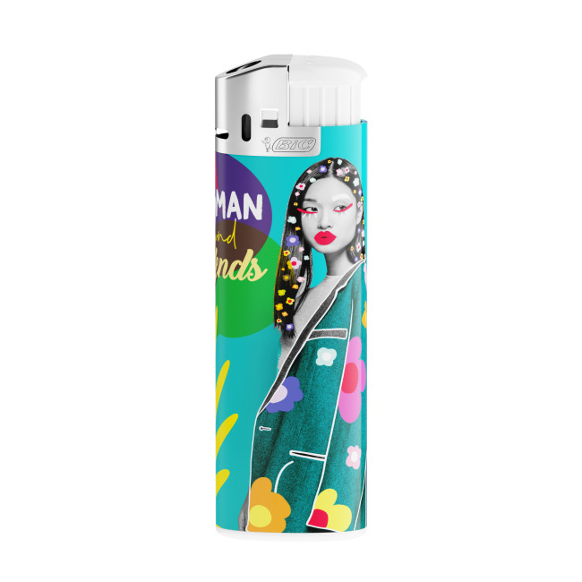 Custom Printed BIC J38 Chrome Hood Lighter Screen Printing