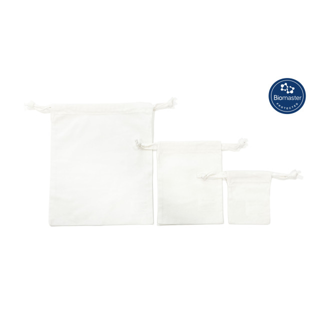 Branded Medium Drawstring Antimicrobial Pouch