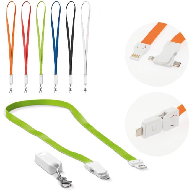 Custom Printed Keycord charging cable 3-in-1 - Image 1