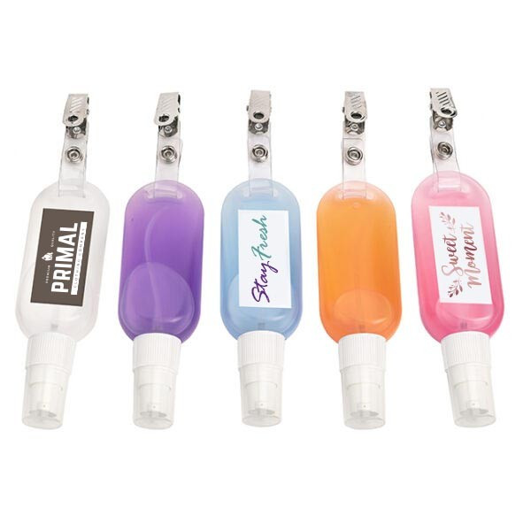 Custom Printed Antibacterial Hand Sanitiser On A Clip 50ml