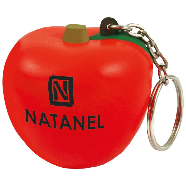 Custom Printed Stress Apple Keyring