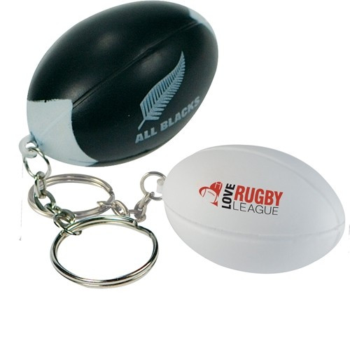 Custom Printed Stress Rugby Ball Keyring