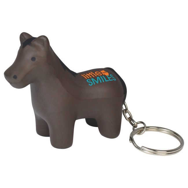 Custom Printed Stress Horse Keyring