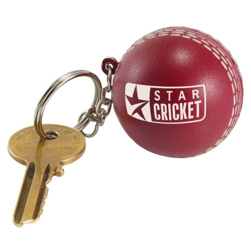 Custom Printed Stress Cricket Ball Keyring