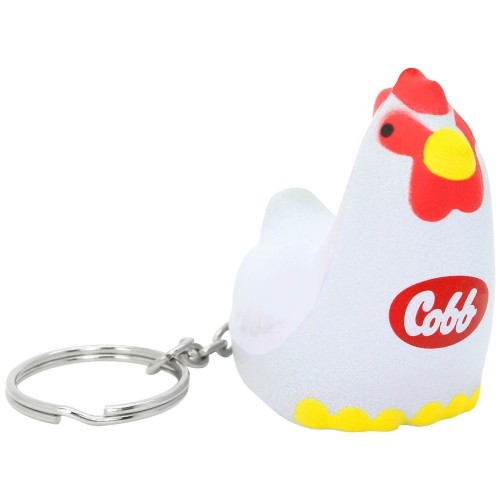 Custom Printed Stress Chicken Keyring