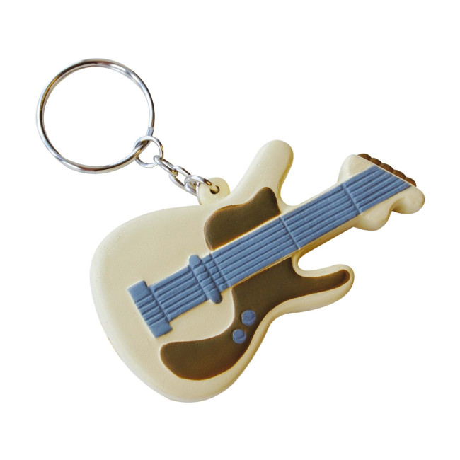 Custom Printed Stress Guitar Keyring