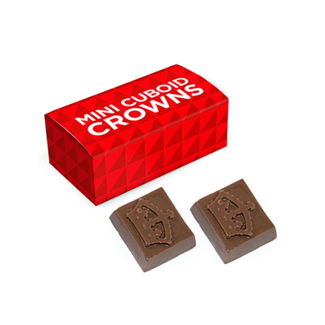 Branded Milk Chocolate Crowns Mini Cuboid Box