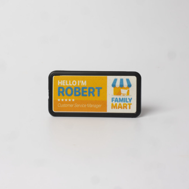 Custom Printed Always Recycled Select Name Badge - Rectangle