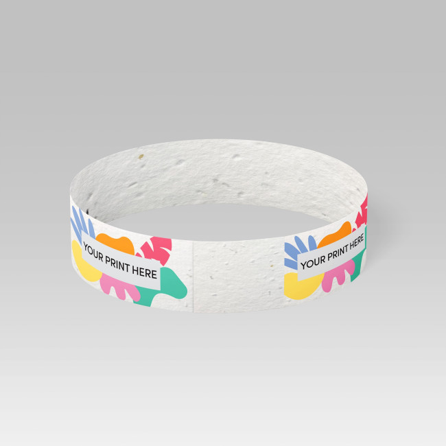 Custom Printed Seed Paper Wristband - Double Sided Print