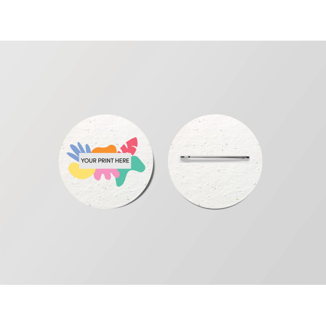 Custom Printed Seed Paper Button Badge