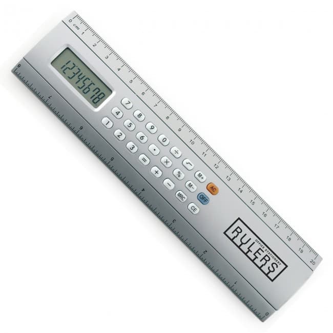 Branded 20cm Plastic Ruler With Calculator