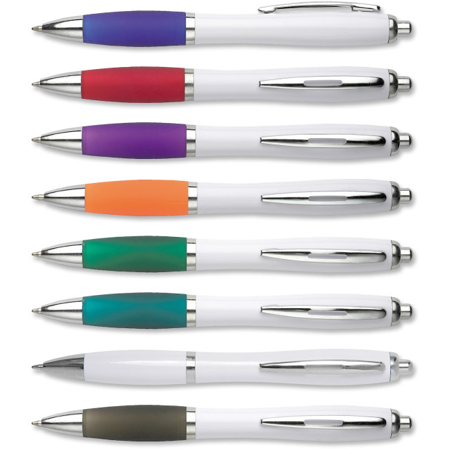 Custom Printed Image White Plastic Ballpen