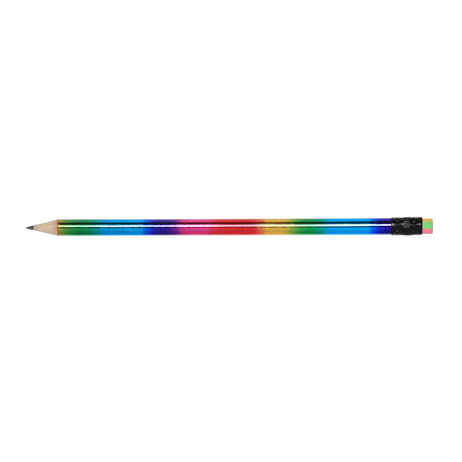 Custom Printed Rainbow Pencil With Eraser