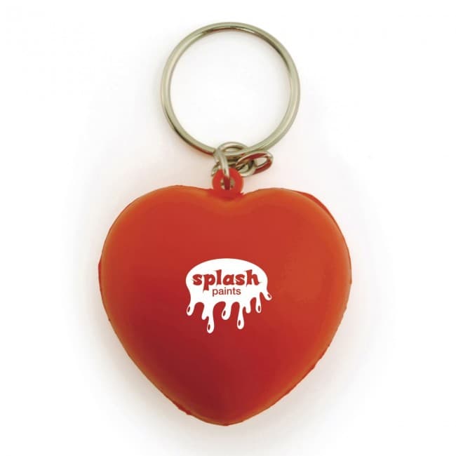 Branded Stress Reliever Heart Keyring