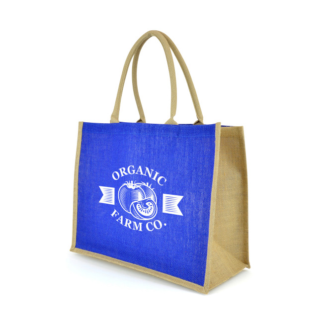 Custom Printed Large Coloured Halton Jute Shopper - Image 2