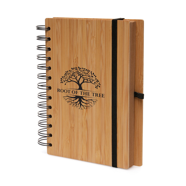 Branded B6 Spiral Bamboo Notebook