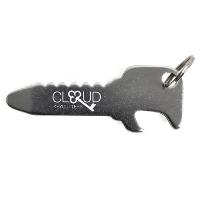 Custom Printed Key Shaped Bottle Opener Keyring - Image 3