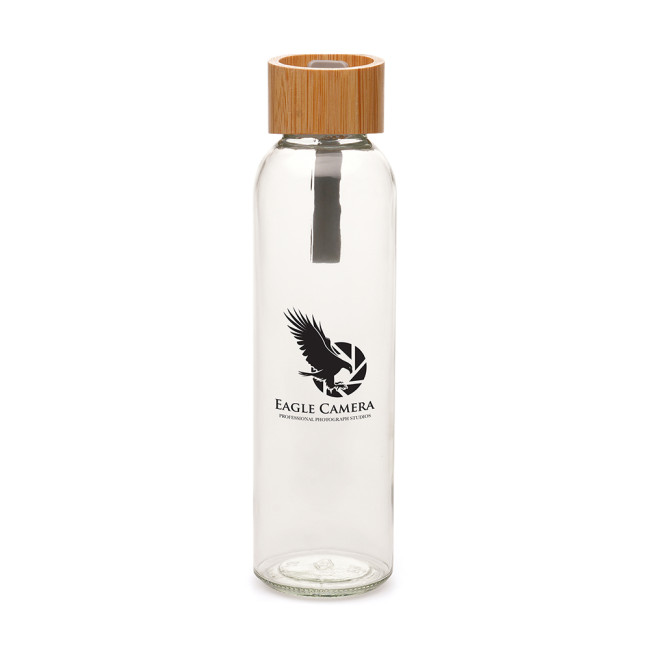 Branded Glass Bamboo Bottle 450ml