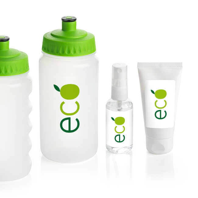 Custom Printed 3 Piece Plastic Travel Water Bottle Set