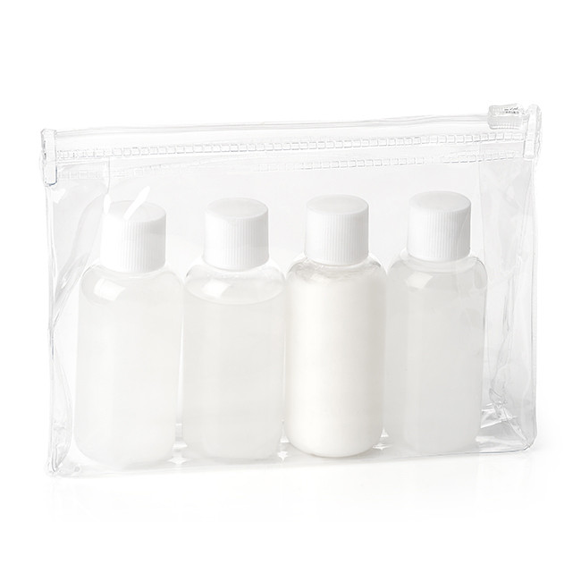 Custom Printed Travel Toiletry Gift Set in White in a PVC Bag