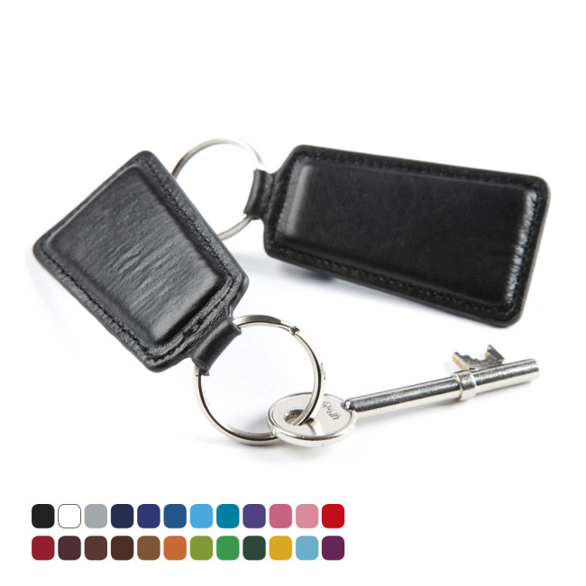 Custom Printed Trapeze Key Fob In Belluno Vegan Coloured Leatherette - Image 2