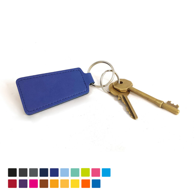 Custom Printed Economy Trapeze Key Fob In Soft Touch Vegan Torino PU - Image 2