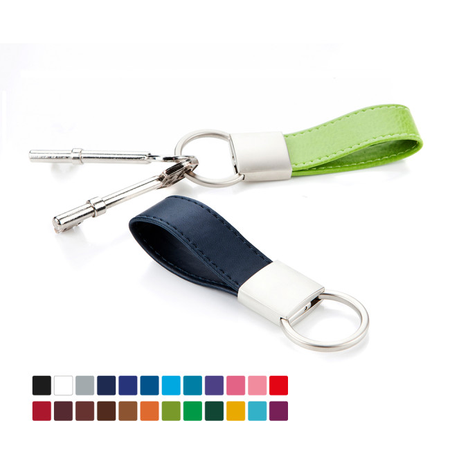 Custom Printed Deluxe Mini Loop Key Fob In Belluno Vegan PU - Image 1