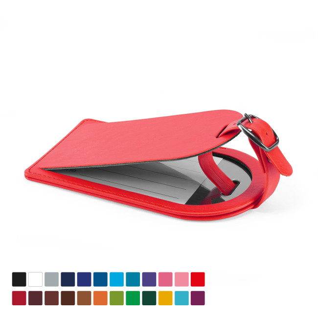 Custom Printed Large Luggage Tag With a Flap In Belluno Vegan PU - Image 2