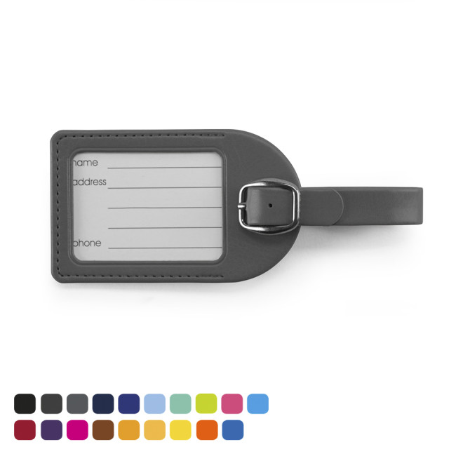 Custom Printed Small Luggage Tag In Soft Touch Vegan Torino PU - Image 1