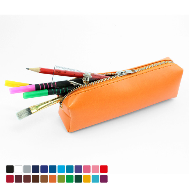 Custom Printed Pencil or Cosmetics Case In Belluno Vegan PU - Image 1